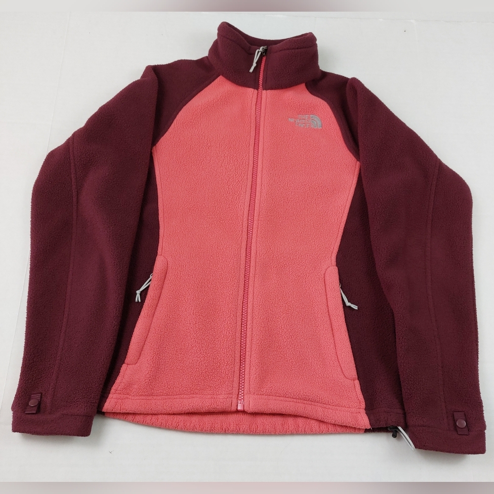The North Face Jacket Womens Size XS Pink Burgundy Classic Fleece Lined Full Zip